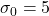 \sigma_{0} = 5
